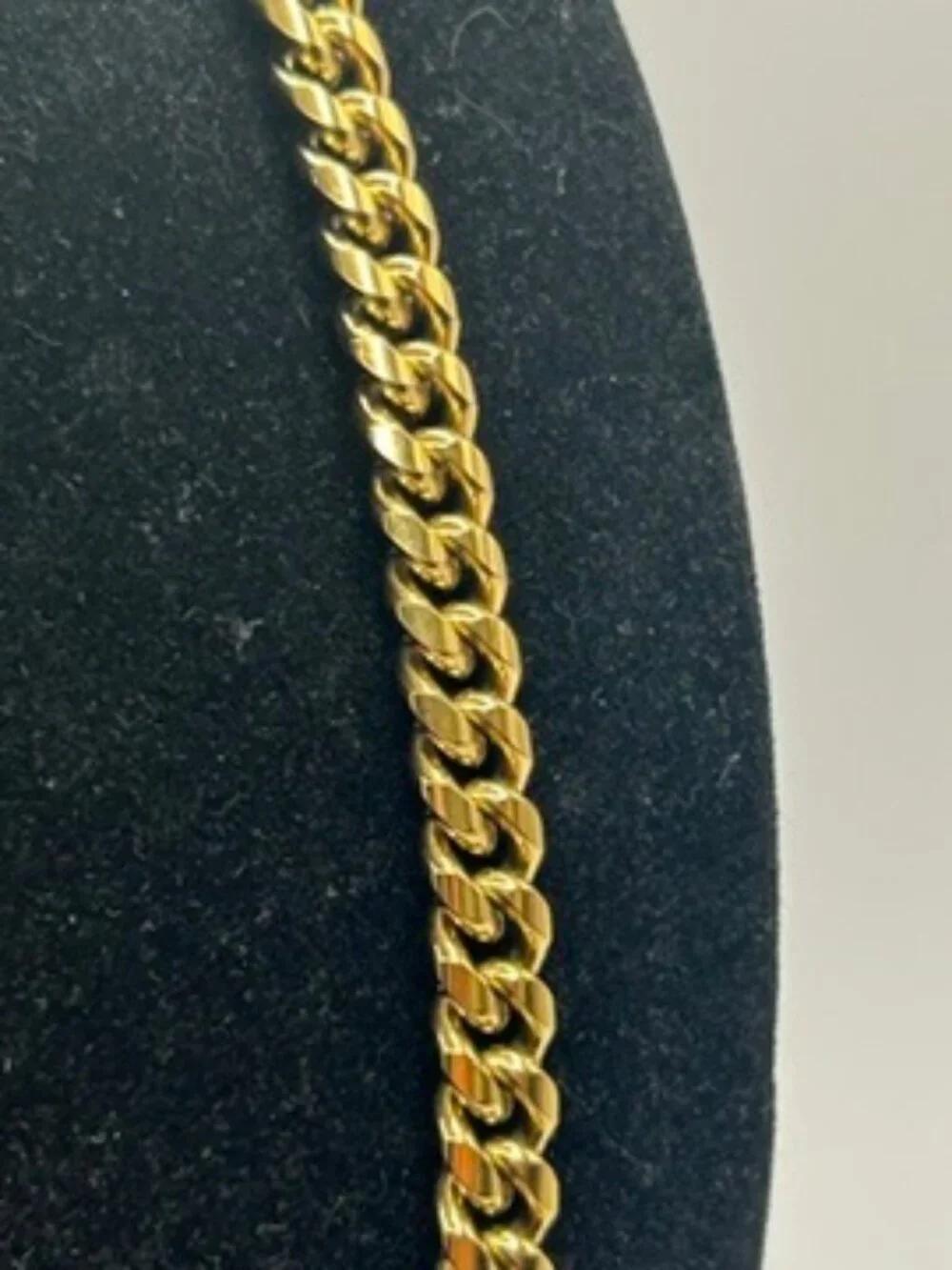 Real Gold Cuban Chain 8mm 24 Inch Stainless Steel Plated Solid Waterproof Mens